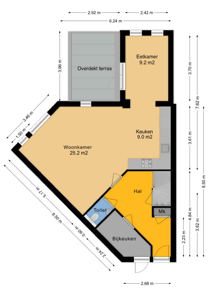 Plattegrond van Leeuwenhoekstraat 21 - Hoogeveen – Plattegrond