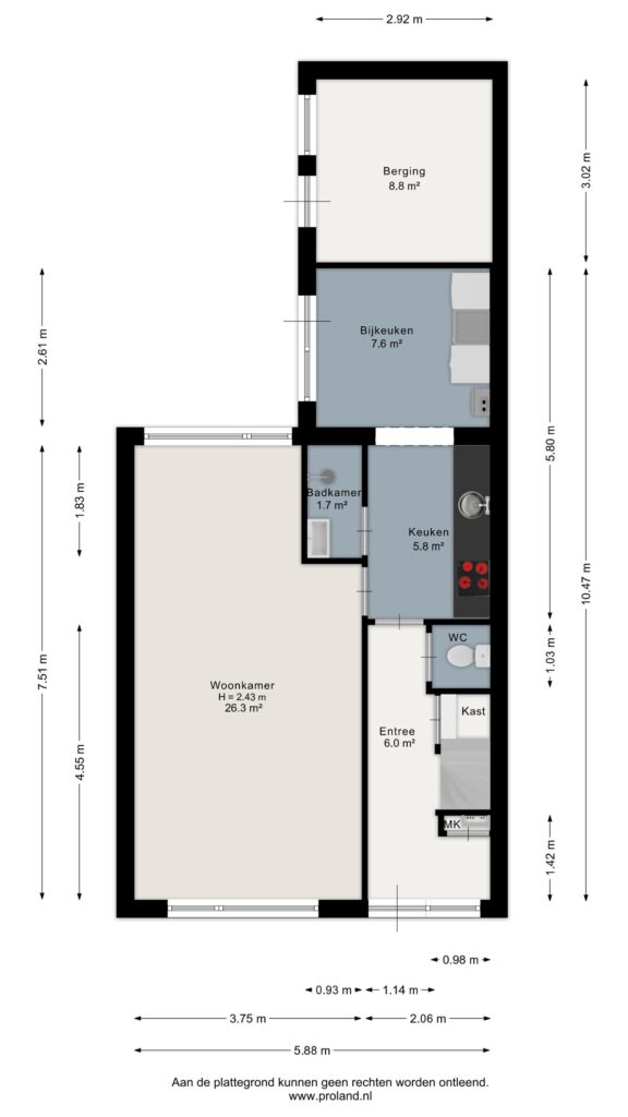 Plattegrond Bosbesstraat 7 - Hoogeveen – Plattegrond