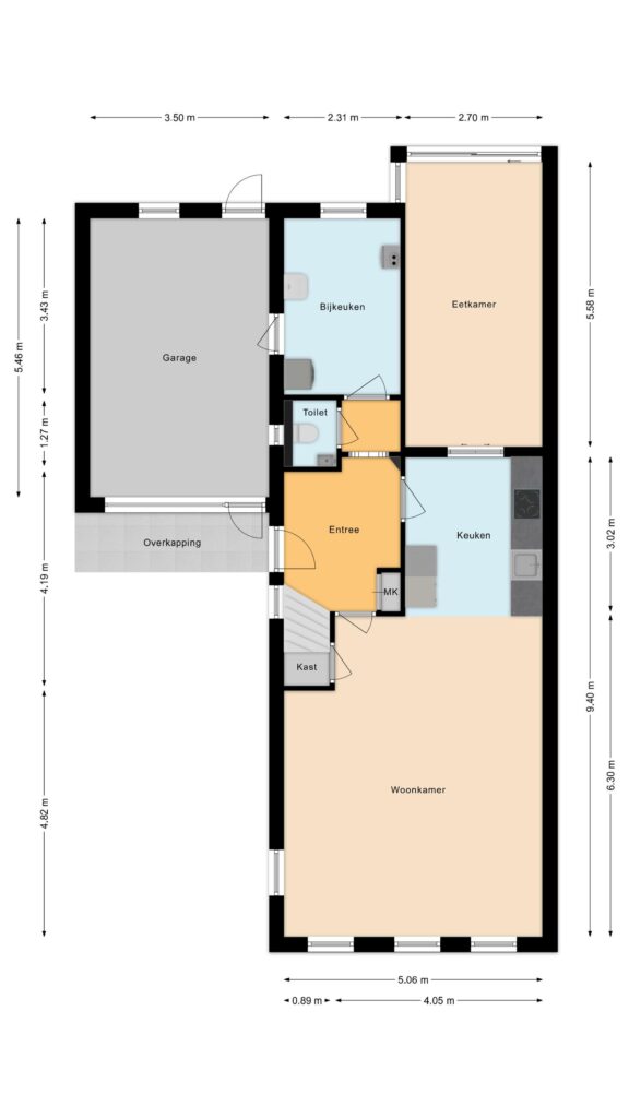 Plattegrond Dorpsstraat 73a - De Wijk – Plattegrond