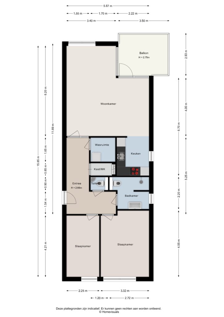 Plattegrond Maas 13 - Hoogeveen – Plattegrond