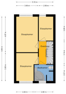 Plattegrond Wilhelminastraat 136 - Hoogeveen – Plattegrond
